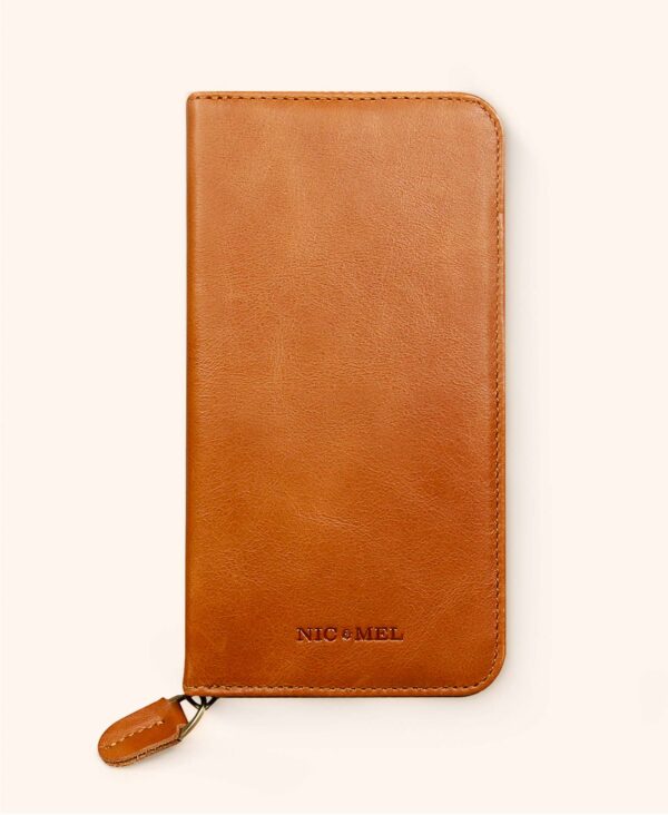 Greg plånboksfodral i brunt läder till iPhone - SE 2020, Cognac