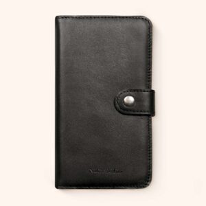 Plånboksfodral Andrew i svart läder till iPhone - iPhone 11 PRO MAX, Black